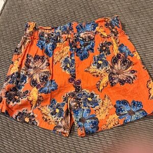 Floral Orange and Blue Girl’s Shorts